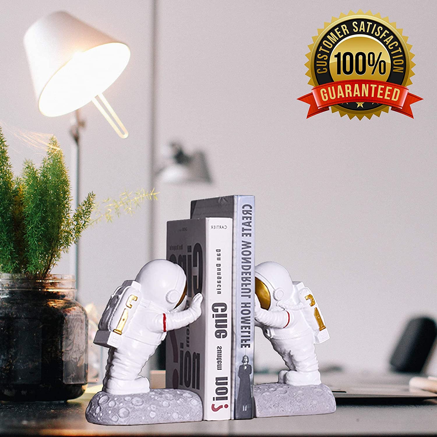 Pushing/Sitting high quality Astronaut Space Themed Bookends